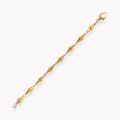 Cleopatra 0.75ct Diamond Gold Faceted Barrel Link Bracelet