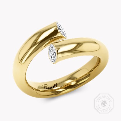Eclipse 0.33ct Single Row Diamond Spring Ring in 18ct Yellow Gold