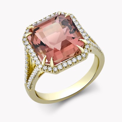 Pink Tourmaline and Diamond Dress Ring 7.30cts in 18ct Yellow Gold