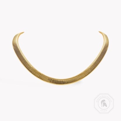 Fine Lines Flat Shape Collar  0.04ct in 18ct Yellow Gold
