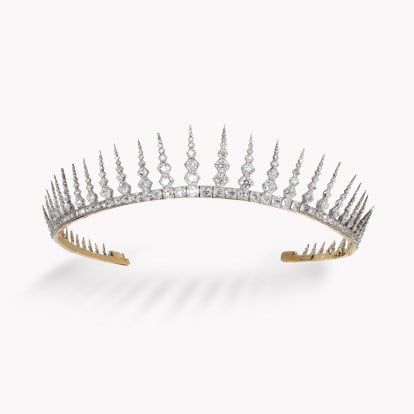 Victorian Convertible Old Cut 45.00ct Diamond Coronet in Silver & 18ct Yellow Gold