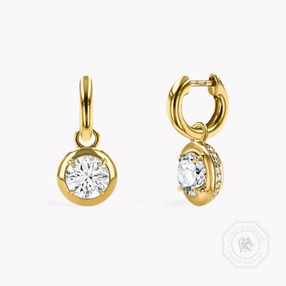 Skimming Stone 2.24ct Botswana Diamond Drop Hoop Earrings