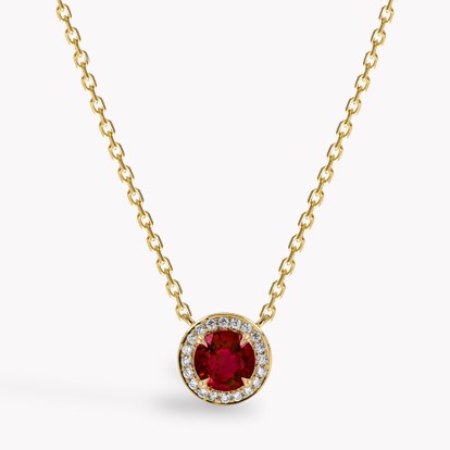 Brilliant Cut 1.25ct Ruby and Diamond Pendant