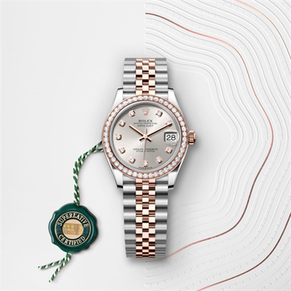 Datejust 31, Oyster, 31 mm, Oystersteel, Everose gold and diamonds watch