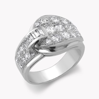 Art Deco Diamond Cocktail Ring in Platinum