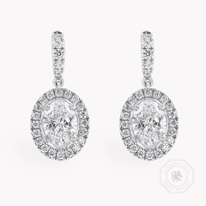 Celestial 1.40ct Oval Cut Diamond Cluster Drop Earrings