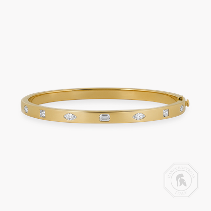 Marquise, Oval, Princess and Emerald Cut Diamond Bangle