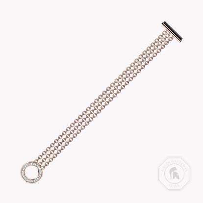 Onyx and Brilliant Cut Diamond Chain Bracelet in 18ct Rose Gold