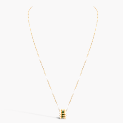 Bohemia Tsavorite Garnet Set Hexagonal Pendant