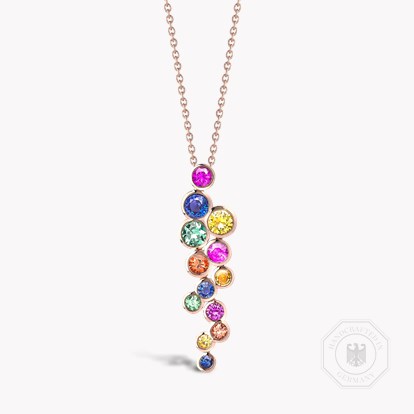 Bubbles Multi-Coloured Sapphire Drop Pendant