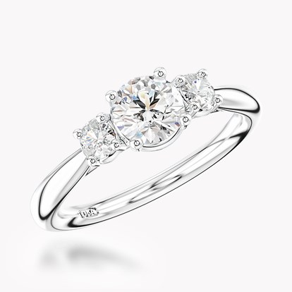 Diamond Three Stone Ring 0.60ct in Platinum