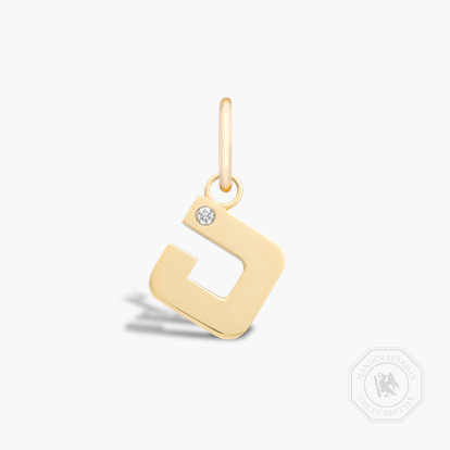 Letter J Diamond Pendant Charm