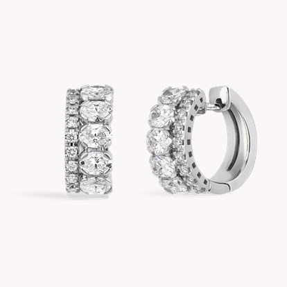 Oval Cut 1.69ct Diamond Hoop Earrings