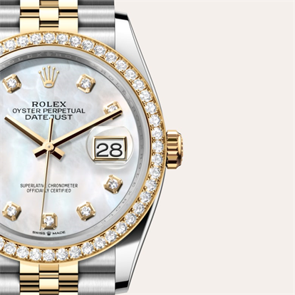 Datejust 36, Oyster, 36 mm, Oystersteel, yellow gold and diamonds watch