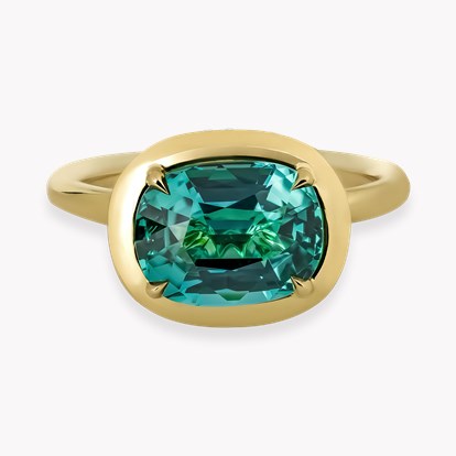 Skimming Stone 3.62ct Lagoon Toumaline and Diamond Ring