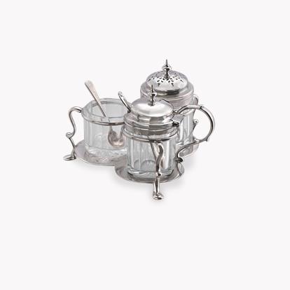 Silver Victorian Silver And Glass Cruet Stand John Round, 1886