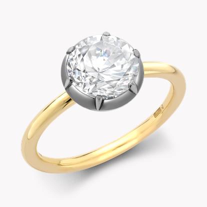 Georgian Setting 1.68ct Diamond Solitaire Ring in 18ct Yellow and White Gold