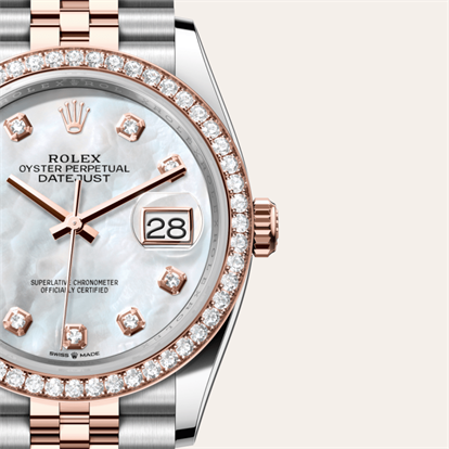 Datejust 36, Oyster, 36 mm, Oystersteel, Everose gold and diamonds watch
