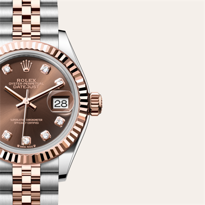 Lady-Datejust, Oyster, 28 mm, Oystersteel and Everose gold watch