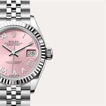 Lady-Datejust, Oyster, 28 mm, Oystersteel and white gold watch