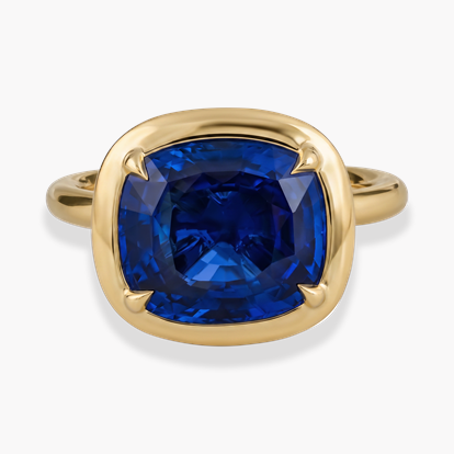 Skimming Stone 5.595ct Tanzanian Sapphire and Diamond Ring