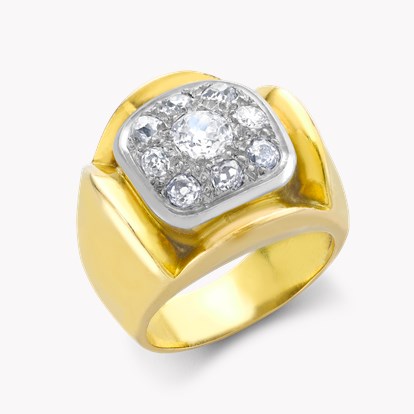 Retro Diamond Dress Ring 1.01ct in 18ct Yellow Gold