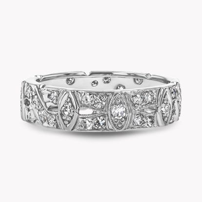 Art Deco Old Cut 0.90ct Diamond Band Ring