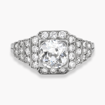 Old Cut 1.25ct Natural Diamond Cluster Ring