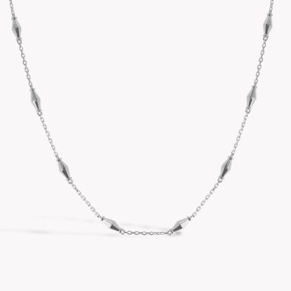 Mini-Cleopatra Gold Faceted Barrel Link Chain 45cm Necklace