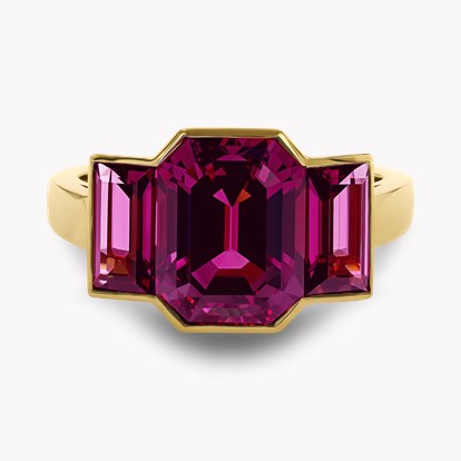 Kingdom 6.22ct Rhodolite Garnet Three Stone Ring
