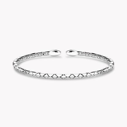 Groove Textured Bangle in 18ct White Gold