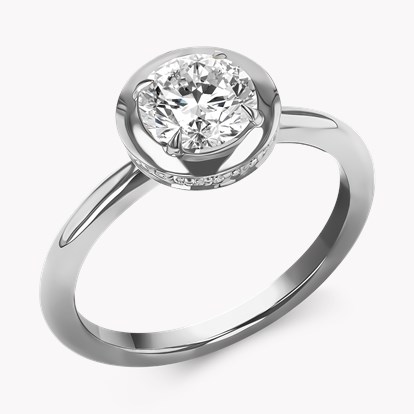 Skimming Stone Diamond Ring 1.15ct in 18ct Platinum