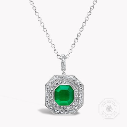 Trapeze Cut Emerald Pendant 1.34ct in Platinum