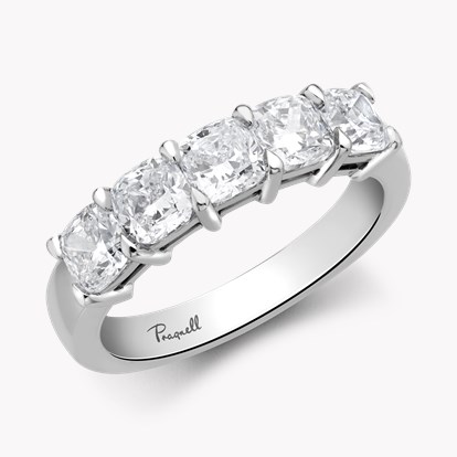 Cushion Cut Diamond Five-Stone Ring 2.00ct in Platinum