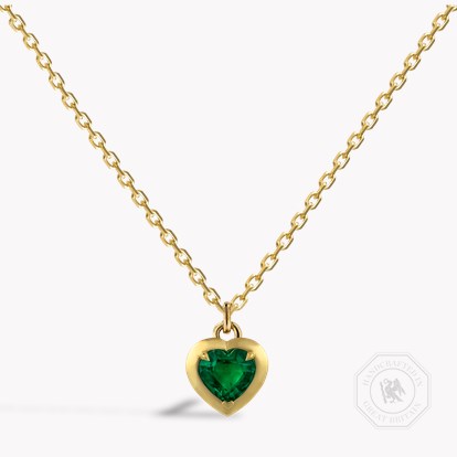 Skimming Stone Heart Shaped 1.30ct Emerald Pendant