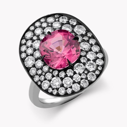 Snowstorm Spinel & Diamond Ring 3.70ct in 18ct White gold