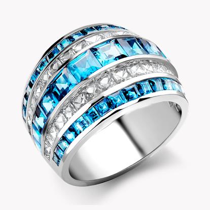Manhattan Classic Aquamarine & Diamond Ring 5.24ct in Platinum