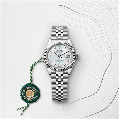 Lady-Datejust, Oyster, 28 mm, Oystersteel and white gold watch