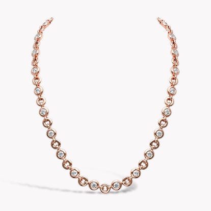 RockChain Diamond Necklace 6.04cts in 18ct Rose Gold