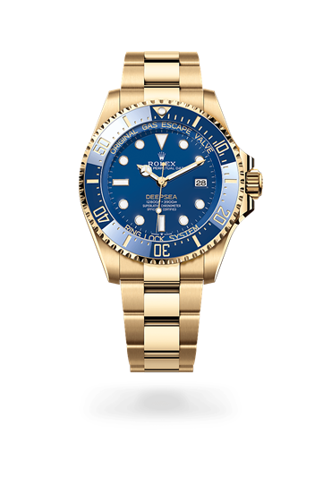 Rolex Deepsea * Oyster, 44 mm, yellow gold with a Blue Unidirectional rotatable 60-minute graduated, scratch-resistant Cerachrom insert in blue ceramic, numerals and graduations coated in gold bezel and Oyster, three-piece solid links bracelet