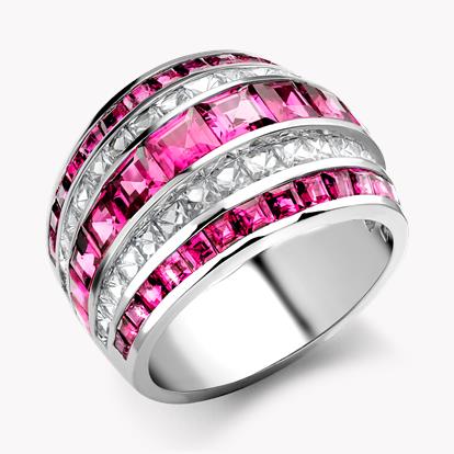 Manhattan Classic Pink Sapphire & Diamond Ring 5.79ct in Platinum