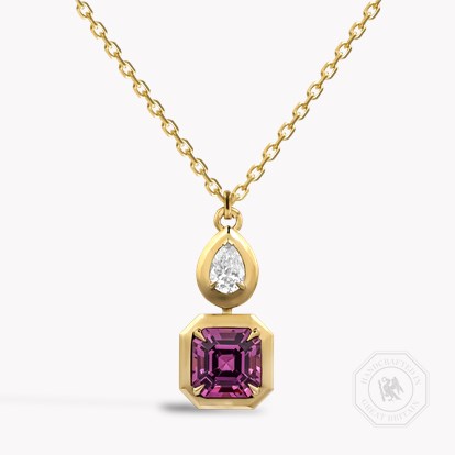 Skimming Stone 2.75ct Kitulo Garnet and Diamond Pendant