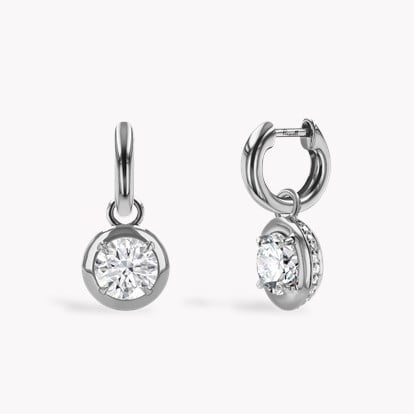 Skimming Stone 2.24ct Botswana Diamond Drop Hoop Earrings in 18ct White Gold