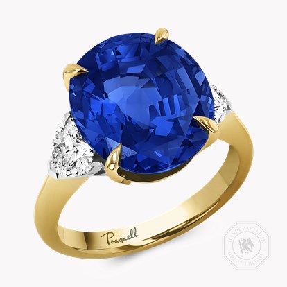 Masterpiece Venus 10.70ct Sri Lankan Sapphire and Diamond Solitaire Ring in 18ct Yellow Gold & Platinum
