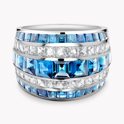 Manhattan Classic Aquamarine & Diamond Ring