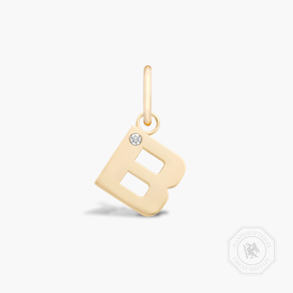 Letter B Diamond Pendant Charm