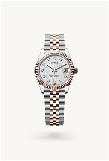 Datejust 31 * Oyster, 31 mm, Oystersteel and Everose gold with a Rosé-colour set with diamonds Fluted bezel and Jubilee, five-piece links bracelet