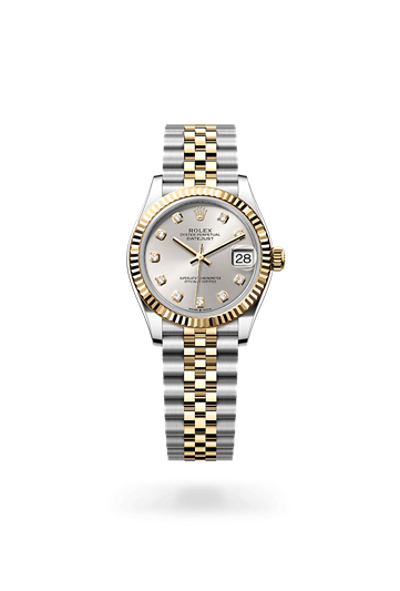 Datejust 31 * Oyster, 31 mm, Oystersteel and yellow gold with a Silver set with diamonds Fluted bezel and Jubilee, five-piece links bracelet