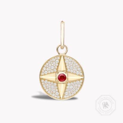 Ruby Pendant Charm in 18ct Yellow Gold