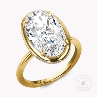 Masterpiece Skimming Stone 5.36ct Oval Diamond Solitaire Ring in 18ct Yellow Gold
